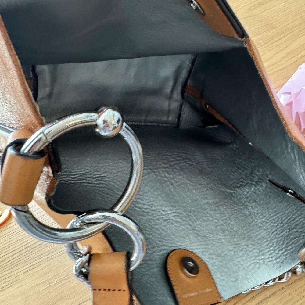 Rebecca Minkoff Tan Chain Detail Shoulder Bag - Picture 6 of 7